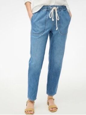 J.Crew denim drawstring pants 8